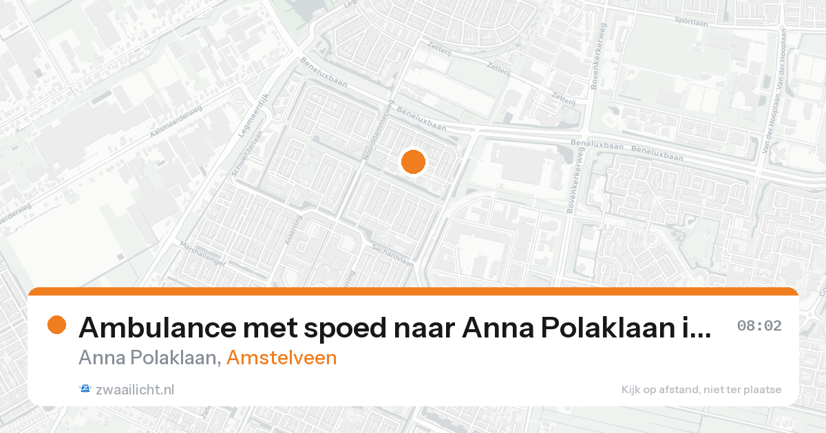 Ambulance met spoed naar Anna Polaklaan in Amstelveen — 26 mei 2026
