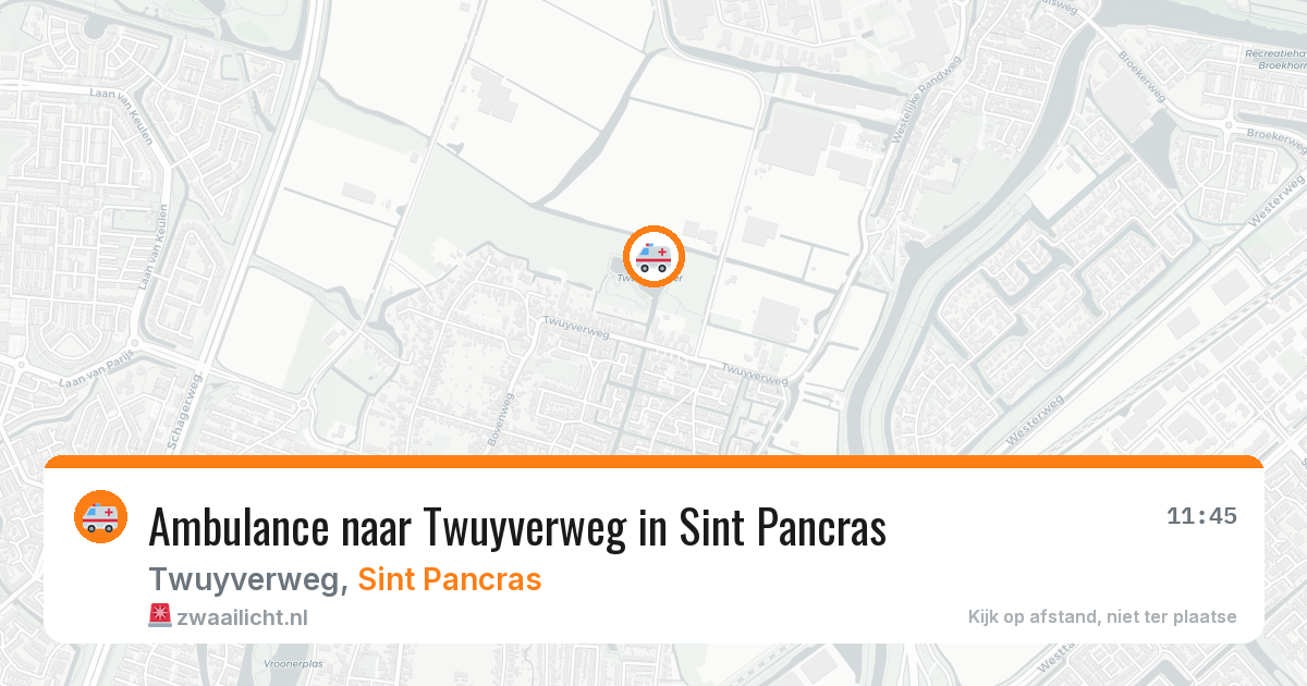 Ambulance naar Twuyverweg in Sint Pancras — 4 jul 2026
