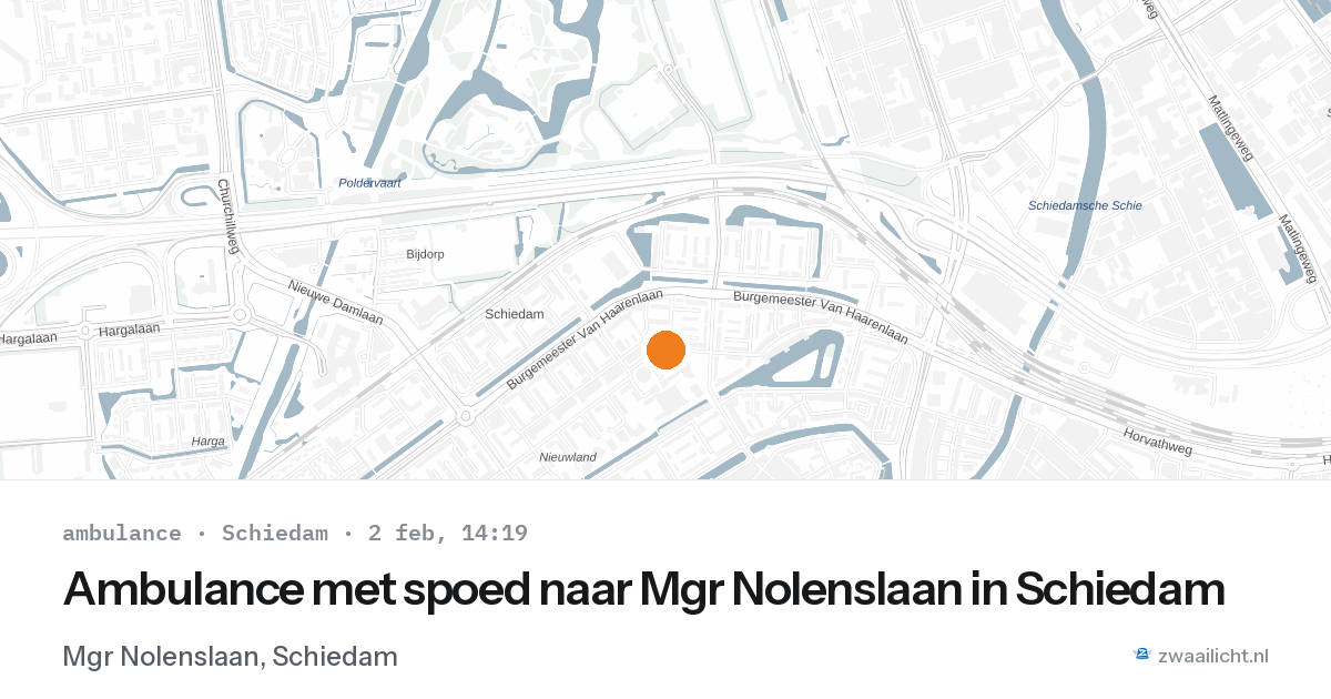 Ambulance met spoed naar Mgr Nolenslaan in Schiedam — 2 feb 2026