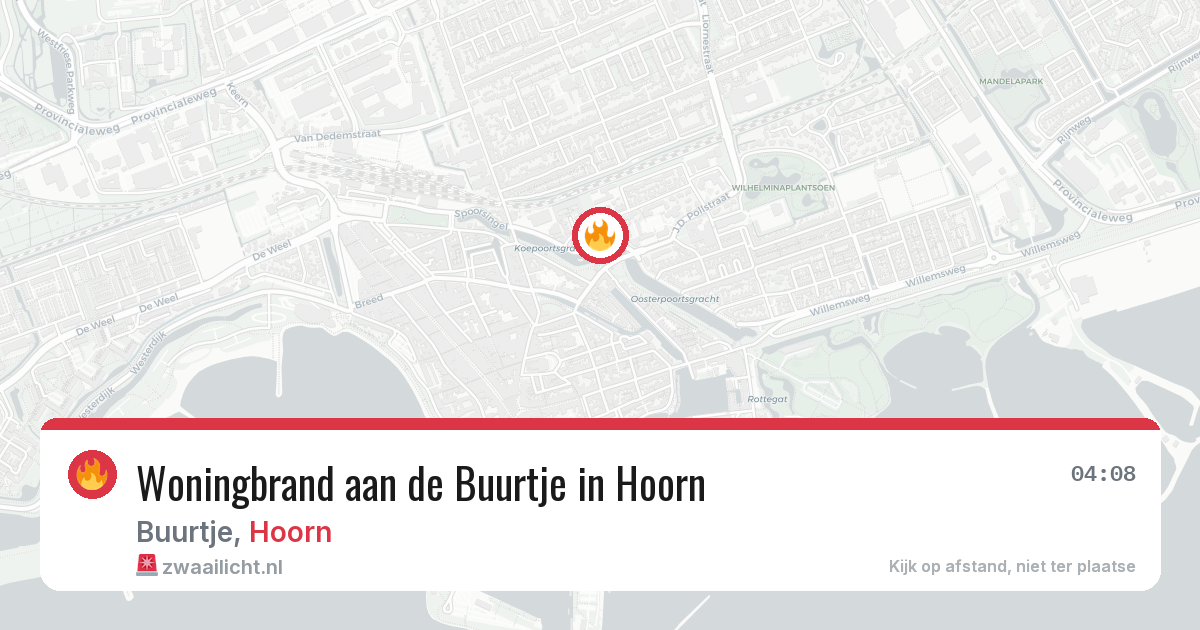 Woningbrand aan de Buurtje in Hoorn — 1 aug 2026