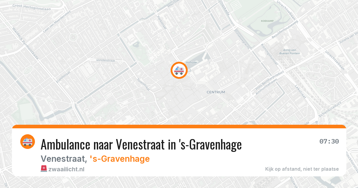 Ambulance naar Venestraat in 's-Gravenhage — 18 apr 2026