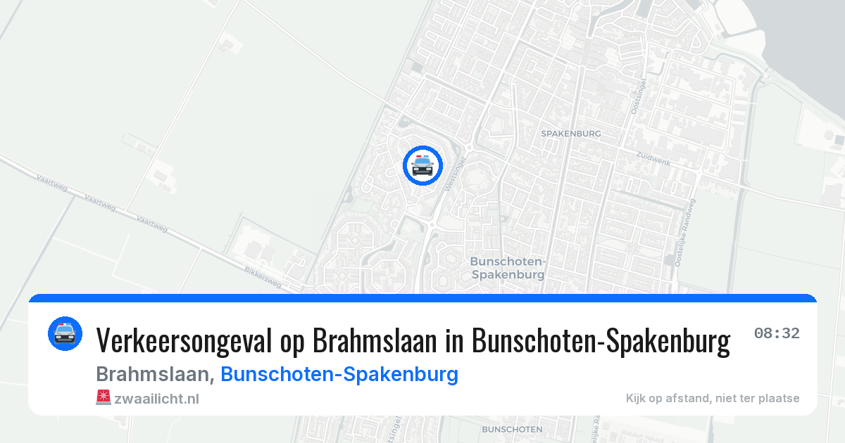 Verkeersongeval op Brahmslaan in Bunschoten-Spakenburg — 10 aug 2026
