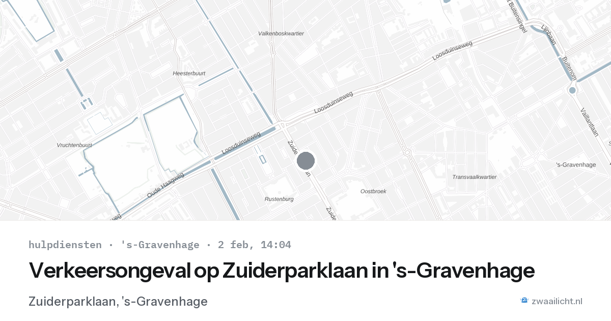 Verkeersongeval op Zuiderparklaan in 's-Gravenhage — 2 feb 2026