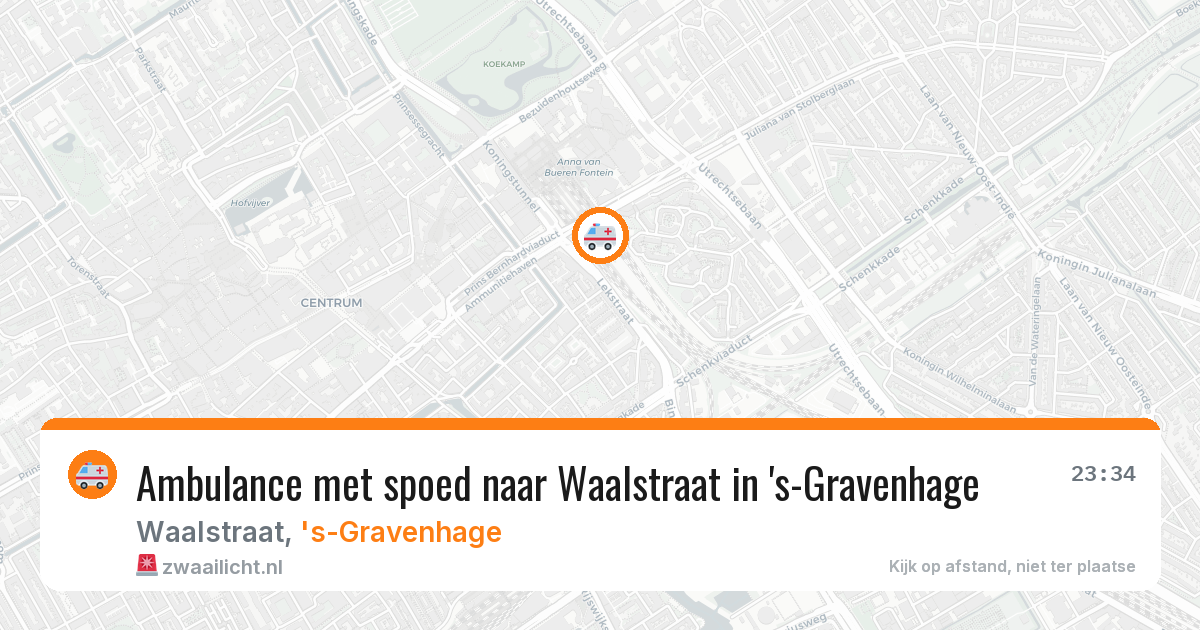 Ambulance met spoed naar Waalstraat in 's-Gravenhage — 19 mei 2026