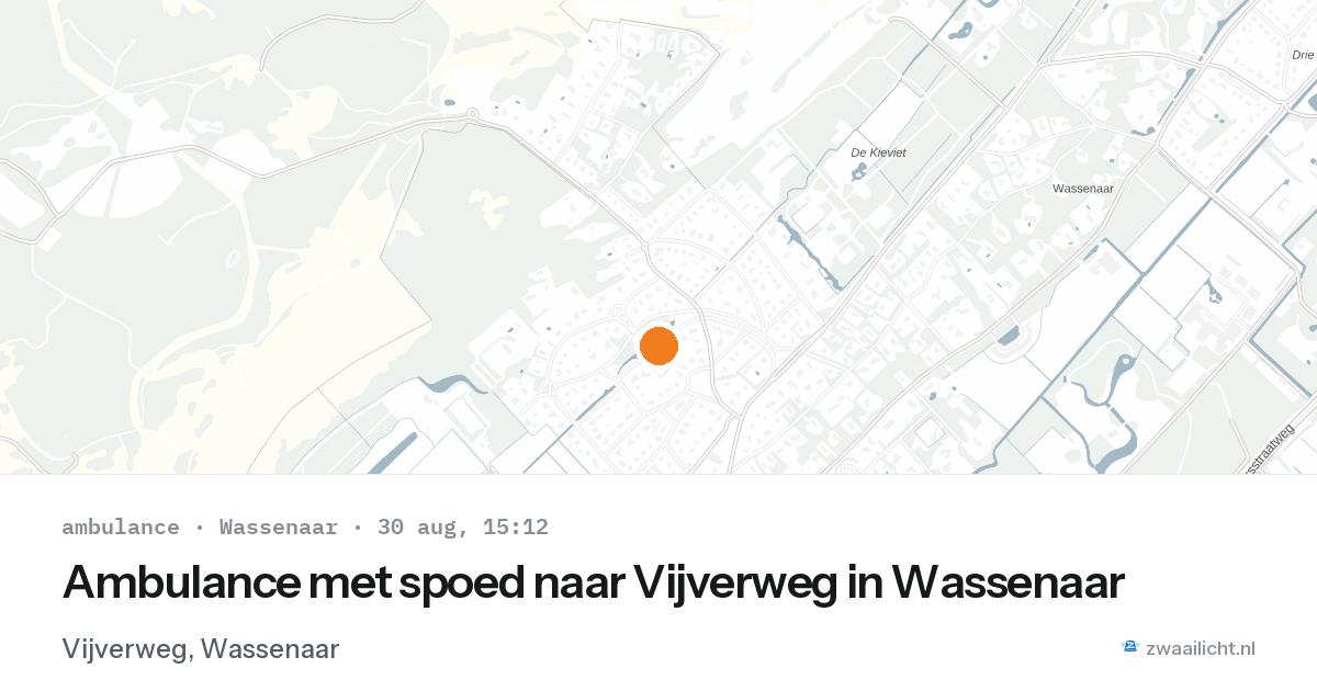Ambulance met spoed naar Vijverweg in Wassenaar — 30 aug 2026