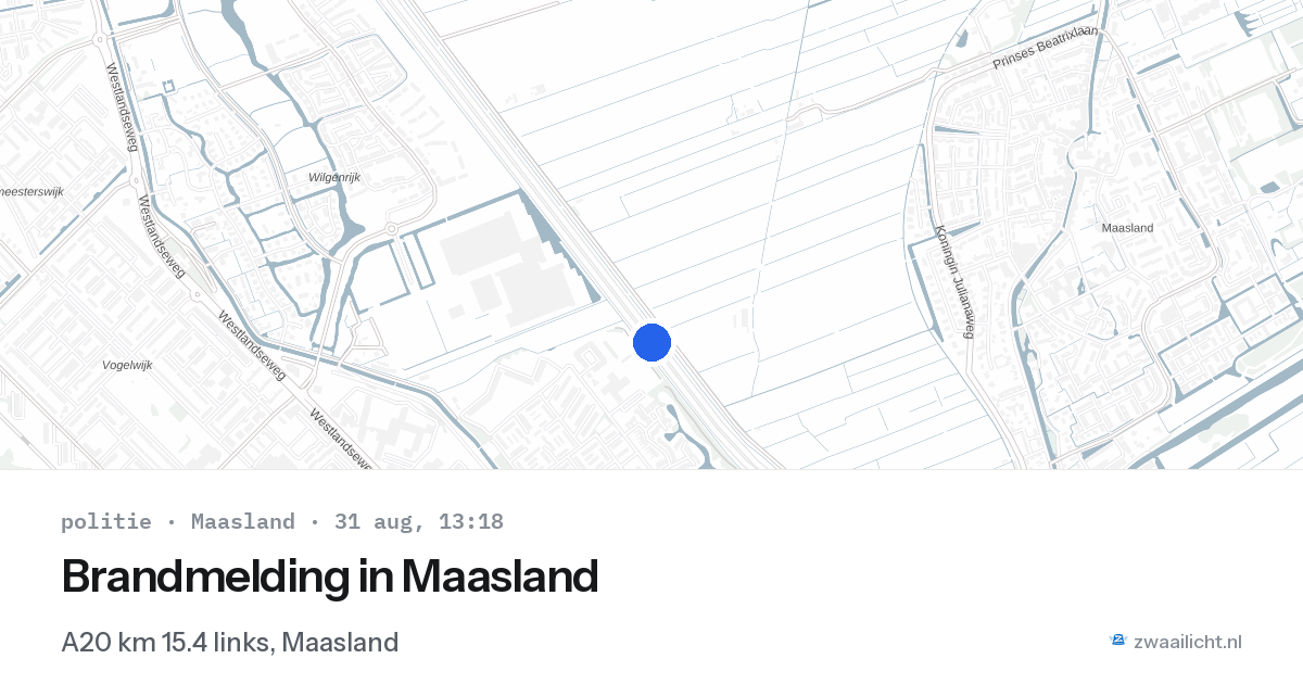 Brandmelding in Maasland — 31 aug 2026