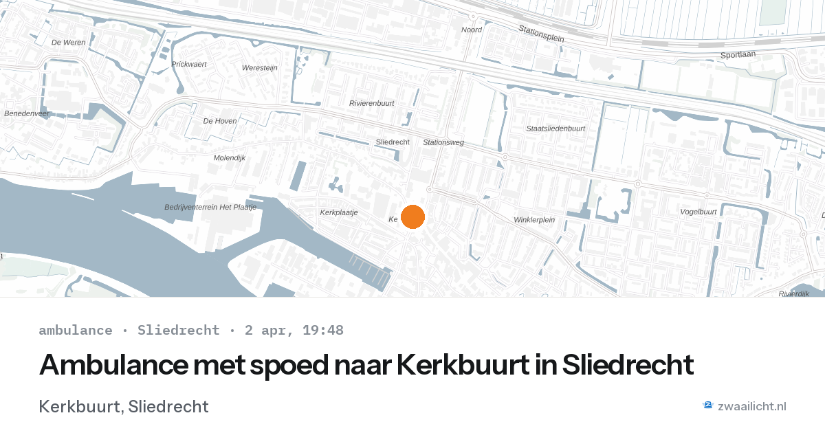 Ambulance met spoed naar Kerkbuurt in Sliedrecht — 2 apr 2026