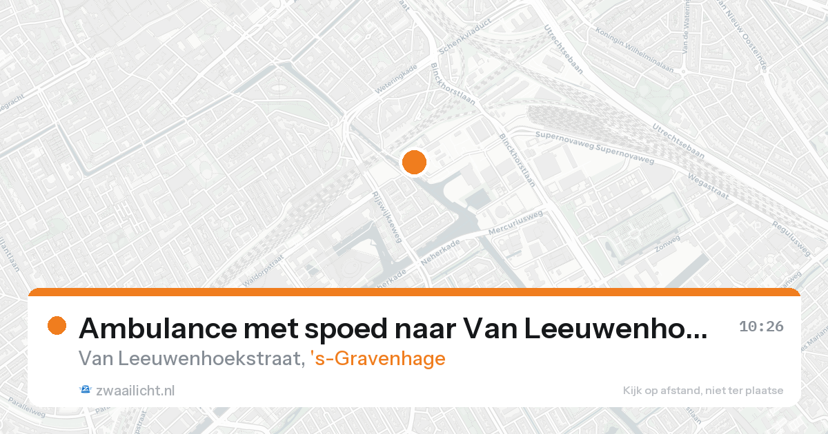 Ambulance met spoed naar Van Leeuwenhoekstraat in 's-Gravenhage — 18 aug 2026