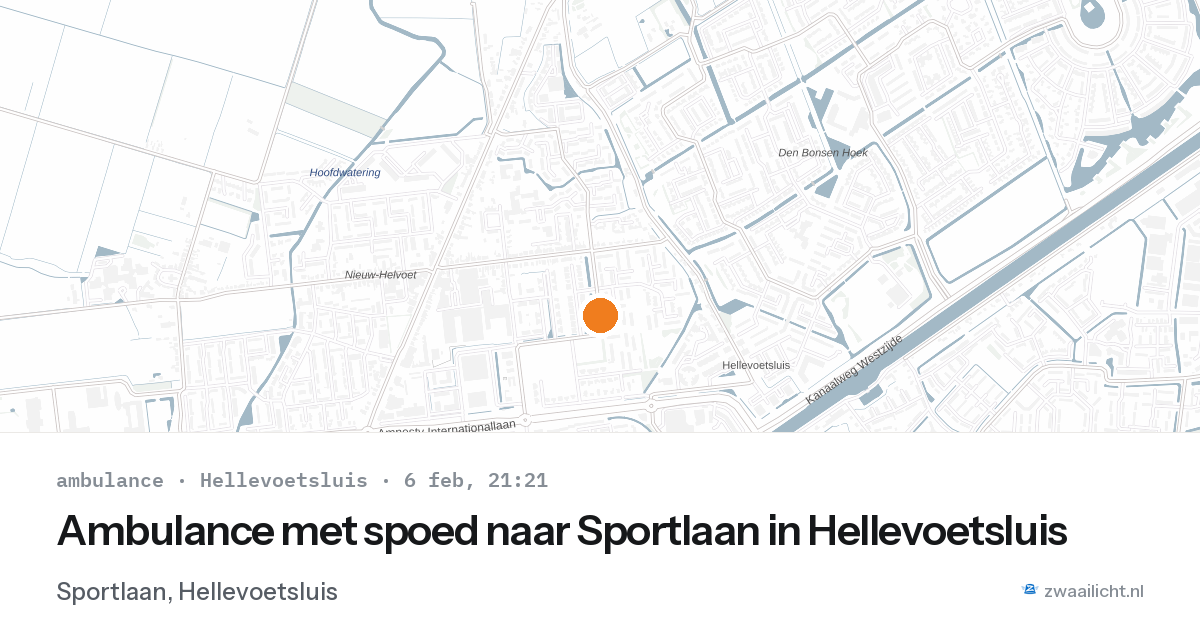 Ambulance met spoed naar Sportlaan in Hellevoetsluis — 6 feb 2026