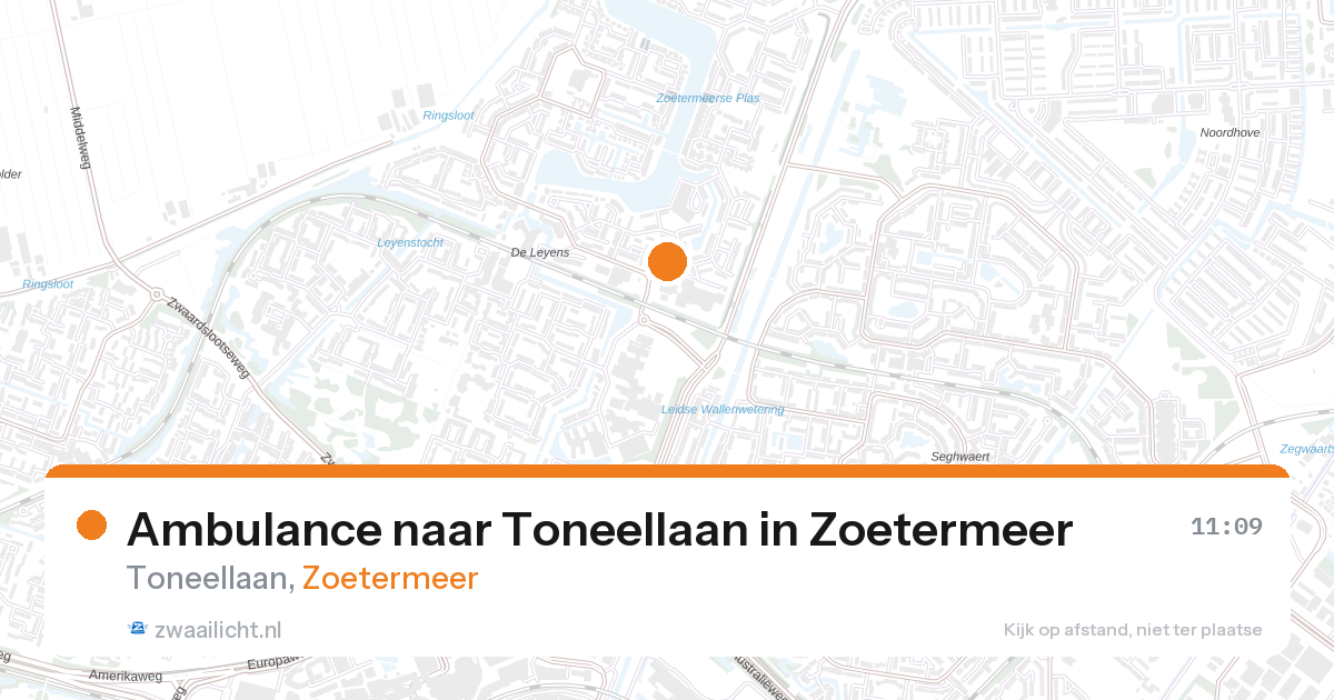 Ambulance naar Toneellaan in Zoetermeer — 27 aug 2026