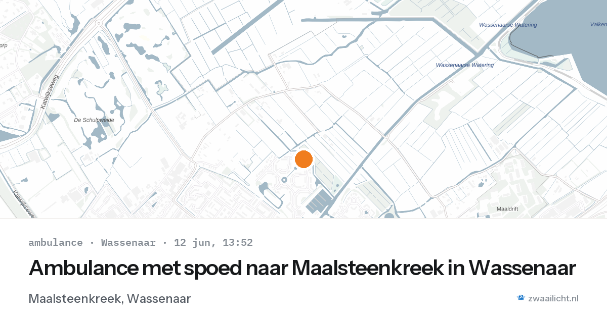 Ambulance met spoed naar Maalsteenkreek in Wassenaar — 12 jun 2026