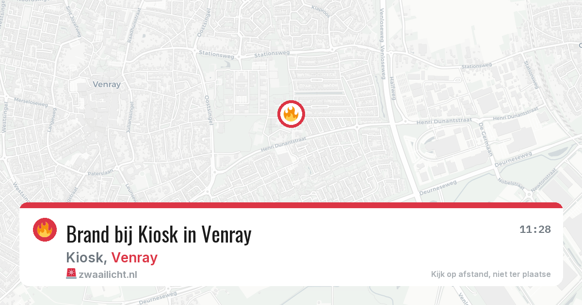 Brand bij Kiosk in Venray — 22 jul 2026