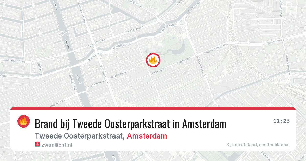 Brand bij Tweede Oosterparkstraat in Amsterdam — 26 mei 2026