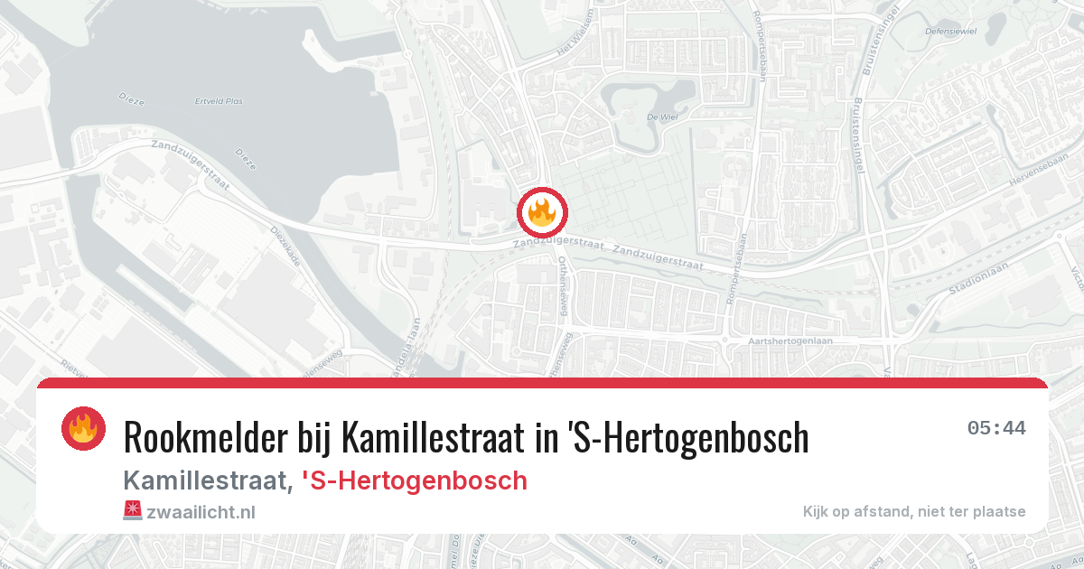 Rookmelder bij Kamillestraat in 'S-Hertogenbosch — 14 jun 2026