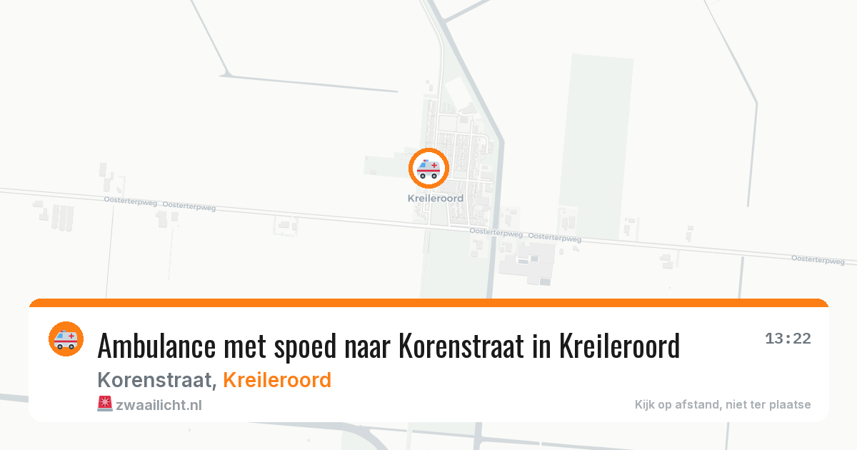 Ambulance met spoed naar Korenstraat in Kreileroord — 25 apr 2026