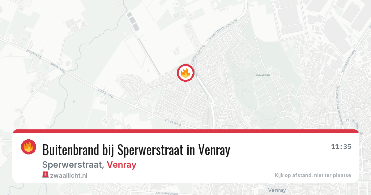 Buitenbrand bij Sperwerstraat in Venray — 19 jul 2026
