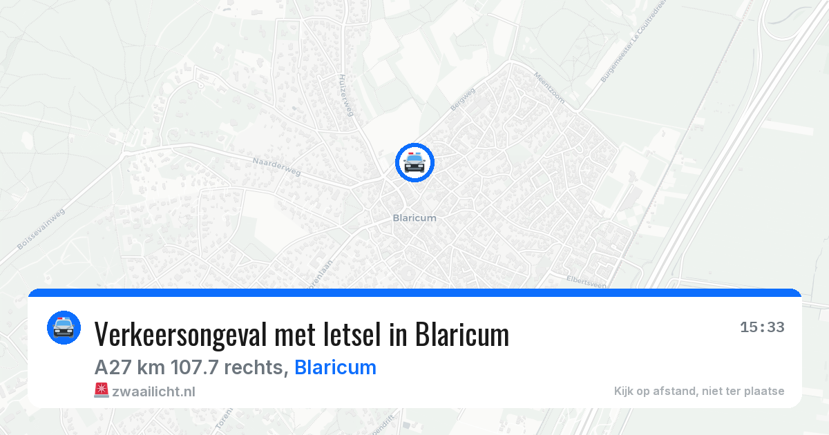 Verkeersongeval met letsel in Blaricum — 19 jun 2026