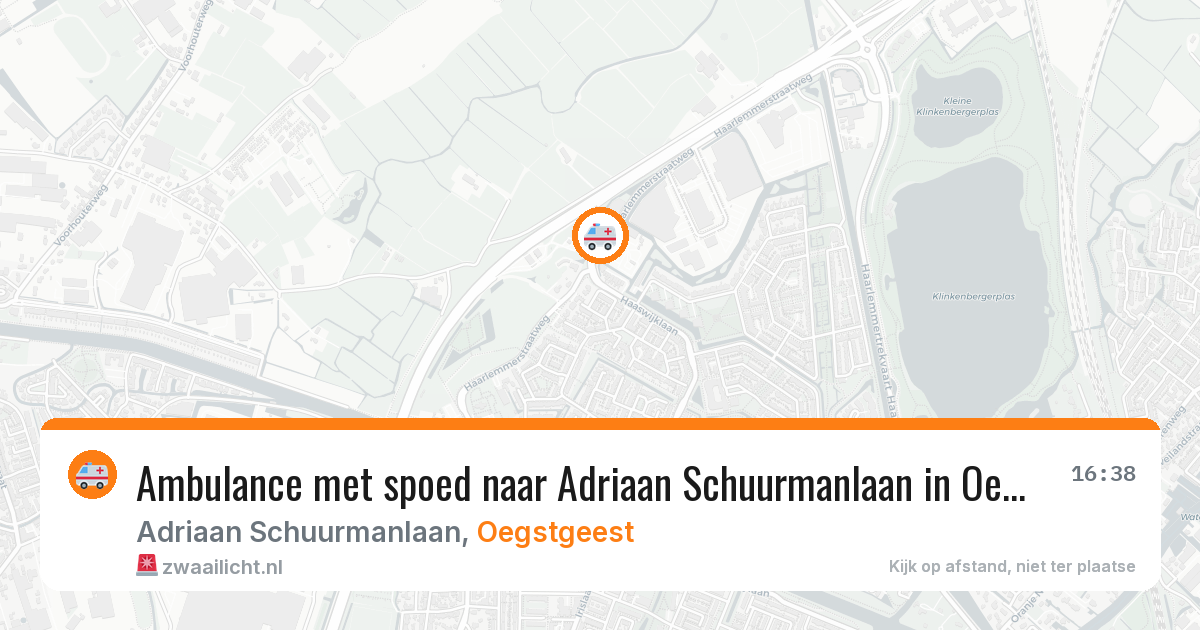 Ambulance met spoed naar Adriaan Schuurmanlaan in Oegstgeest — 10 aug 2026