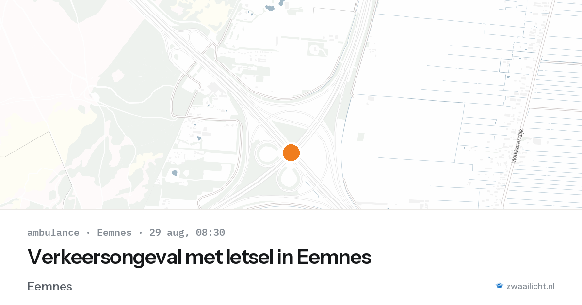 Verkeersongeval met letsel in Eemnes — 29 aug 2026