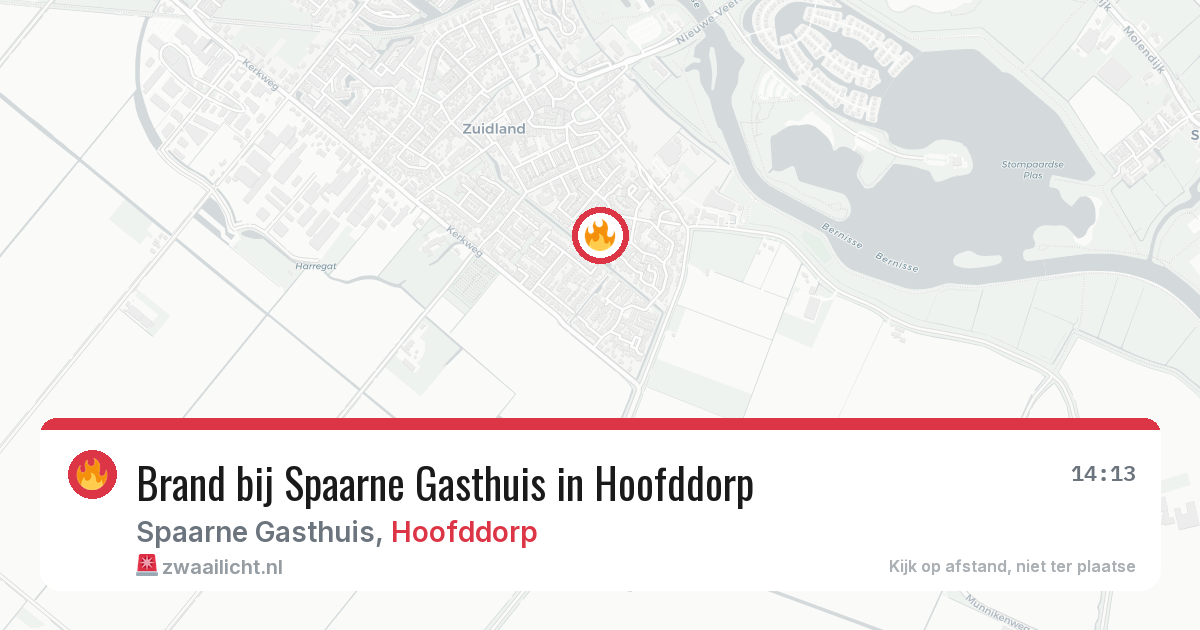 Brand bij Spaarne Gasthuis in Hoofddorp — 13 aug 2026