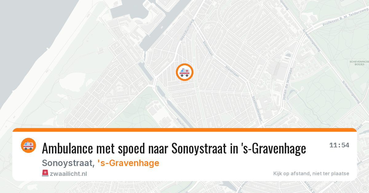Ambulance met spoed naar Sonoystraat in 's-Gravenhage — 7 aug 2026