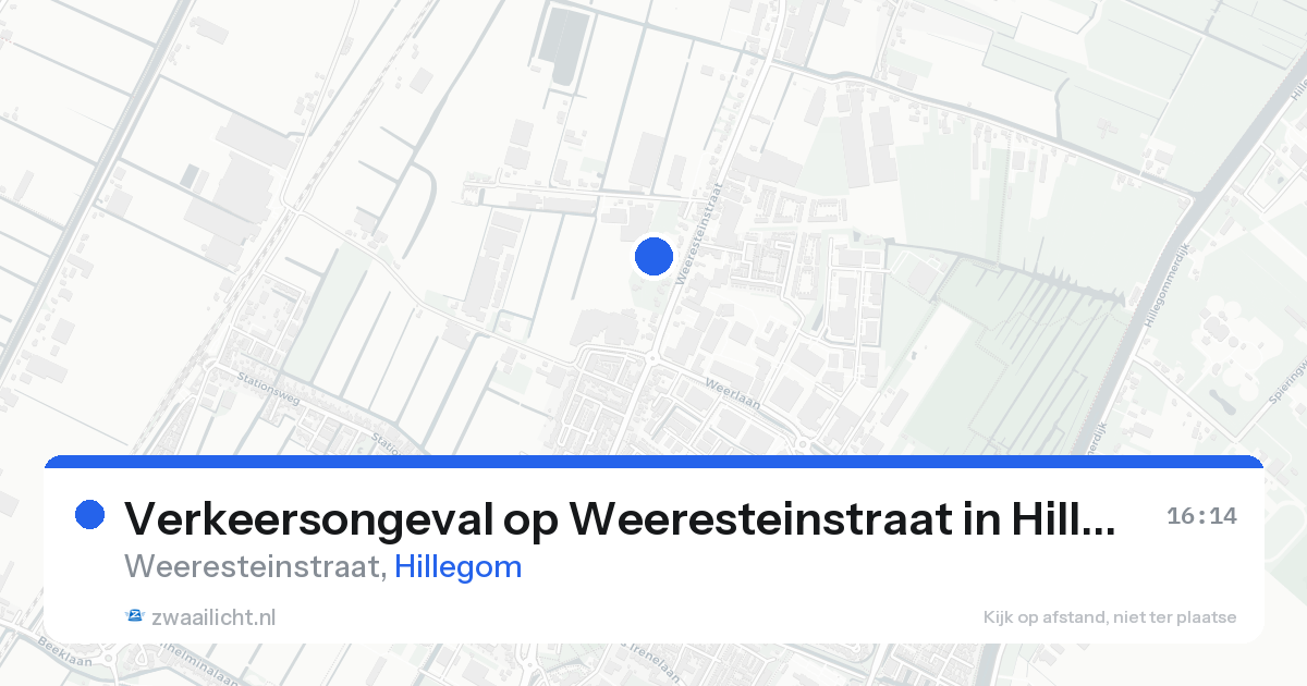Verkeersongeval op Weeresteinstraat in Hillegom — 18 aug 2026
