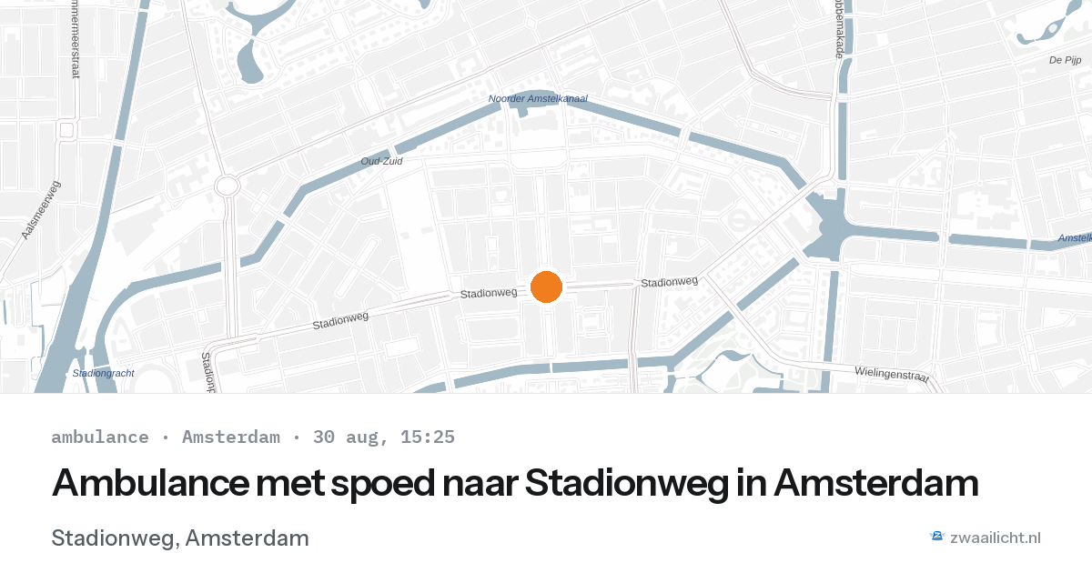 Ambulance met spoed naar Stadionweg in Amsterdam — 30 aug 2026