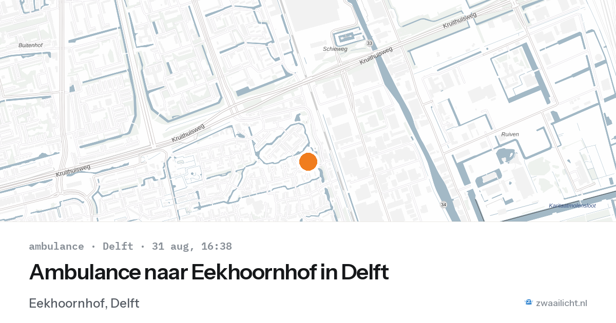 Ambulance naar Eekhoornhof in Delft — 31 aug 2026
