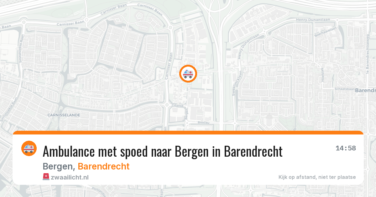 Ambulance met spoed naar Bergen in Barendrecht — 29 mei 2026