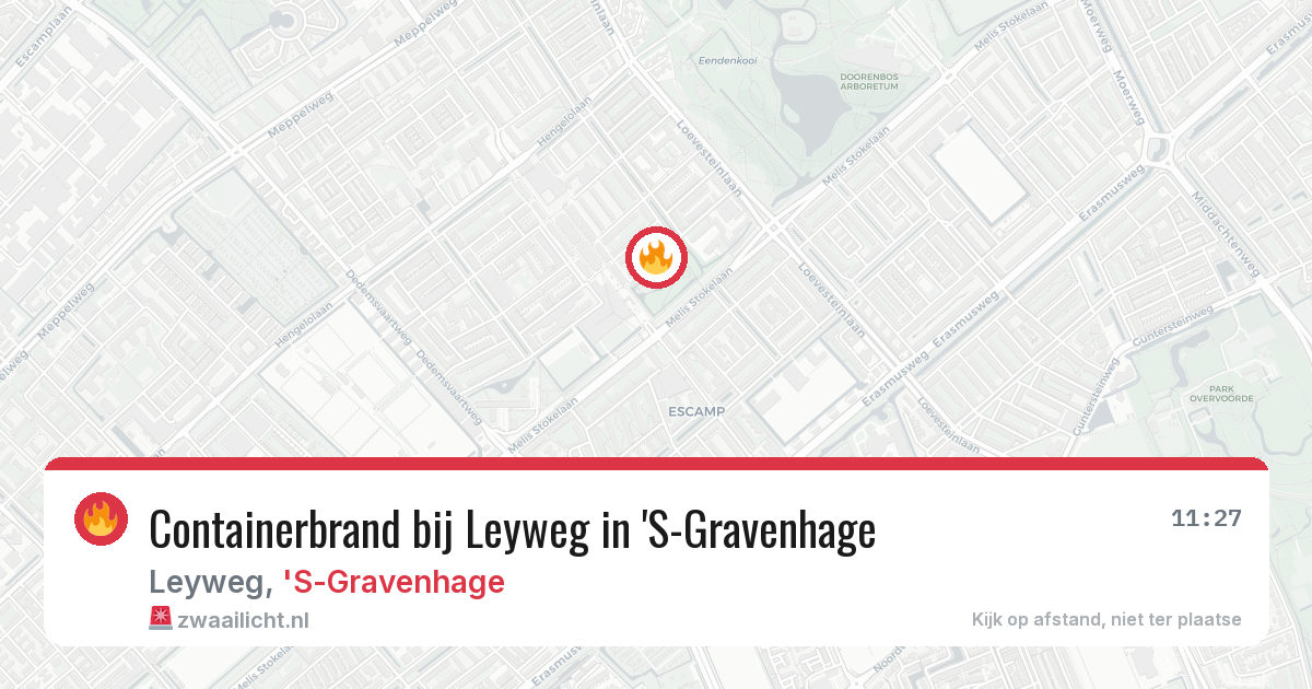 Containerbrand bij Leyweg in 'S-Gravenhage — 3 mrt 2026