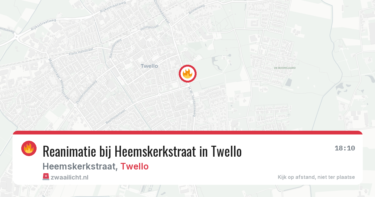 Reanimatie bij Heemskerkstraat in Twello — 28 jul 2026