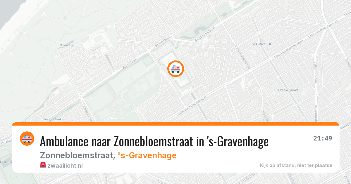 Ambulance naar Zonnebloemstraat in 's-Gravenhage — 11 apr 2026