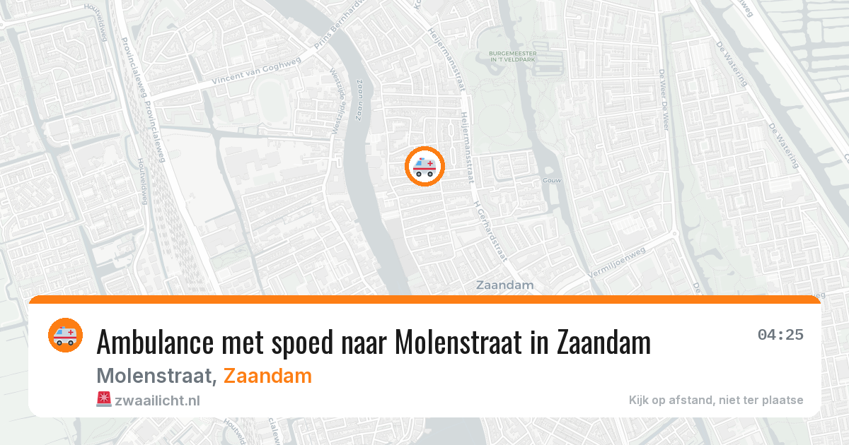 Ambulance met spoed naar Molenstraat in Zaandam — 27 mei 2026