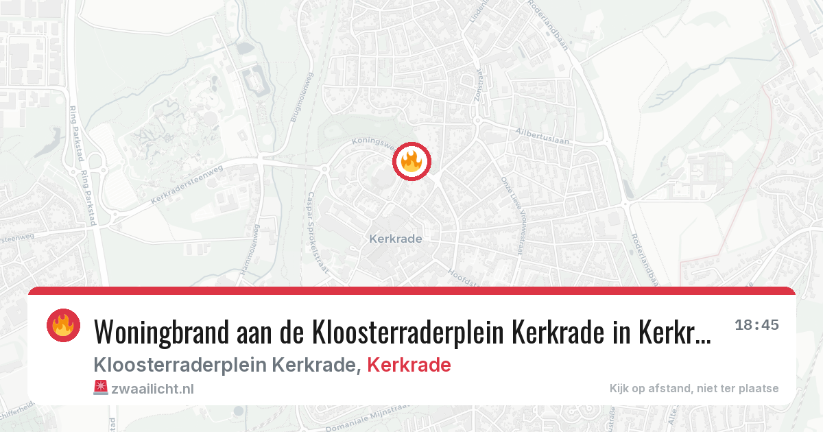 Woningbrand aan de Kloosterraderplein Kerkrade in Kerkrade — 4 jul 2026