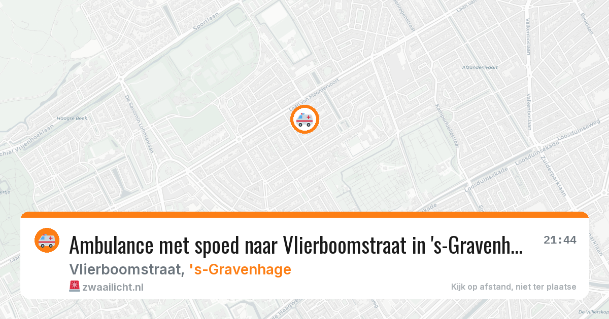 Ambulance met spoed naar Vlierboomstraat in 's-Gravenhage — 30 jul 2026