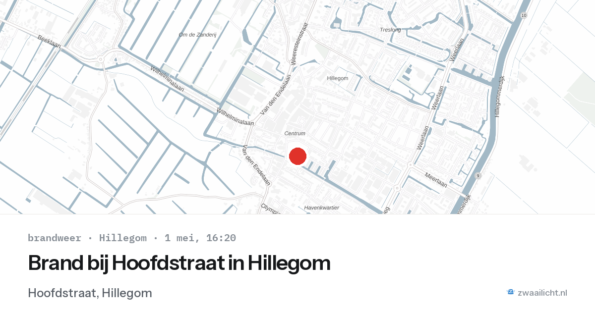 Brand bij Hoofdstraat in Hillegom — 1 mei 2026
