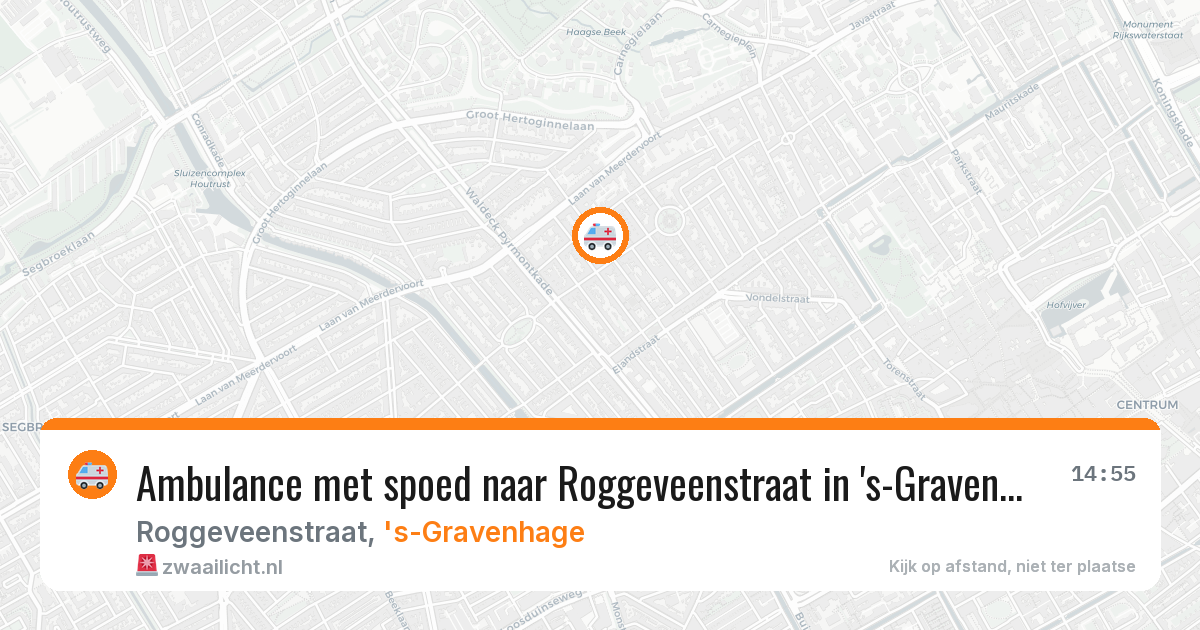 Ambulance met spoed naar Roggeveenstraat in 's-Gravenhage — 14 jun 2026