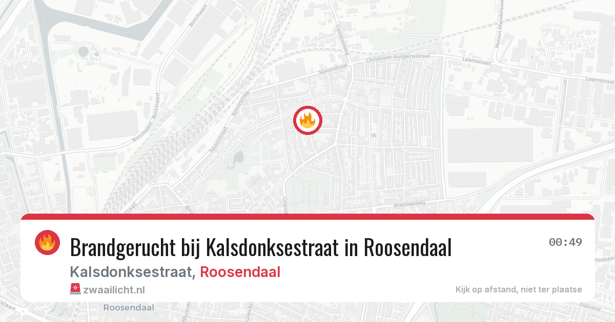 Brandgerucht bij Kalsdonksestraat in Roosendaal — 4 aug 2026