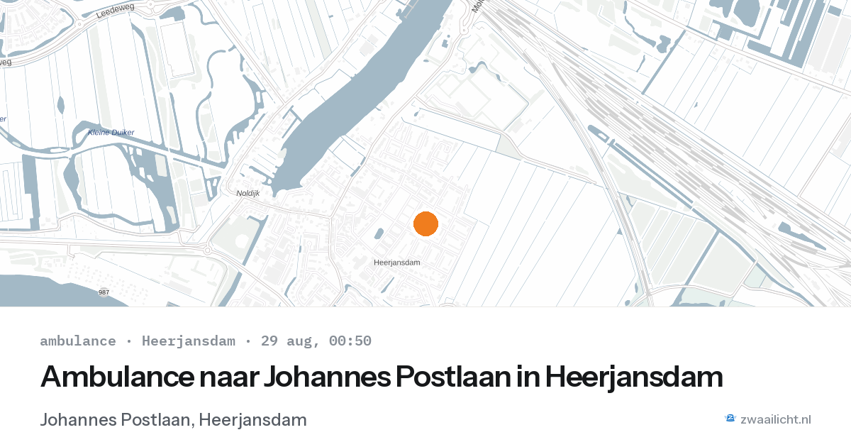 Ambulance naar Johannes Postlaan in Heerjansdam — 28 aug 2026