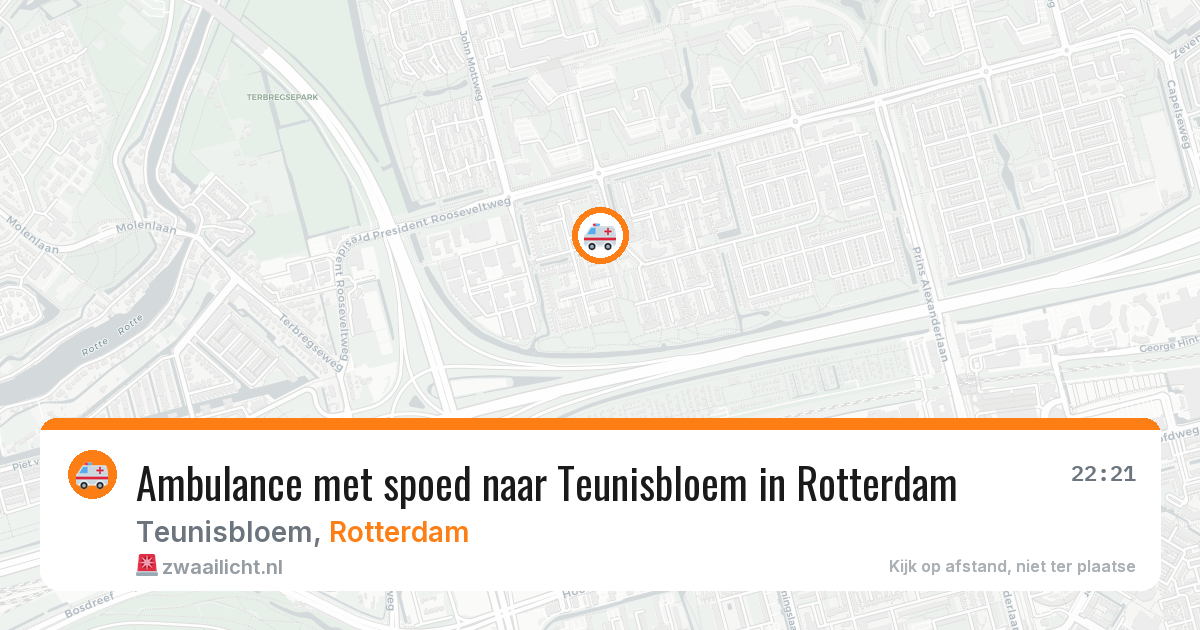 Ambulance met spoed naar Teunisbloem in Rotterdam — 4 aug 2026