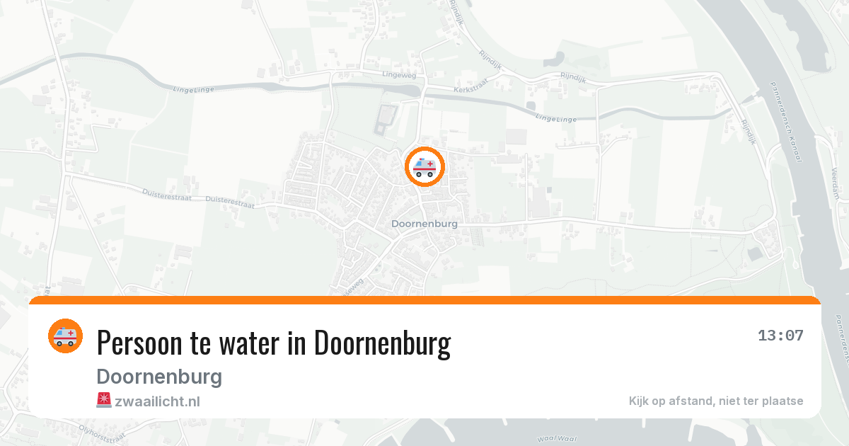 Persoon te water in Doornenburg — 7 apr 2026