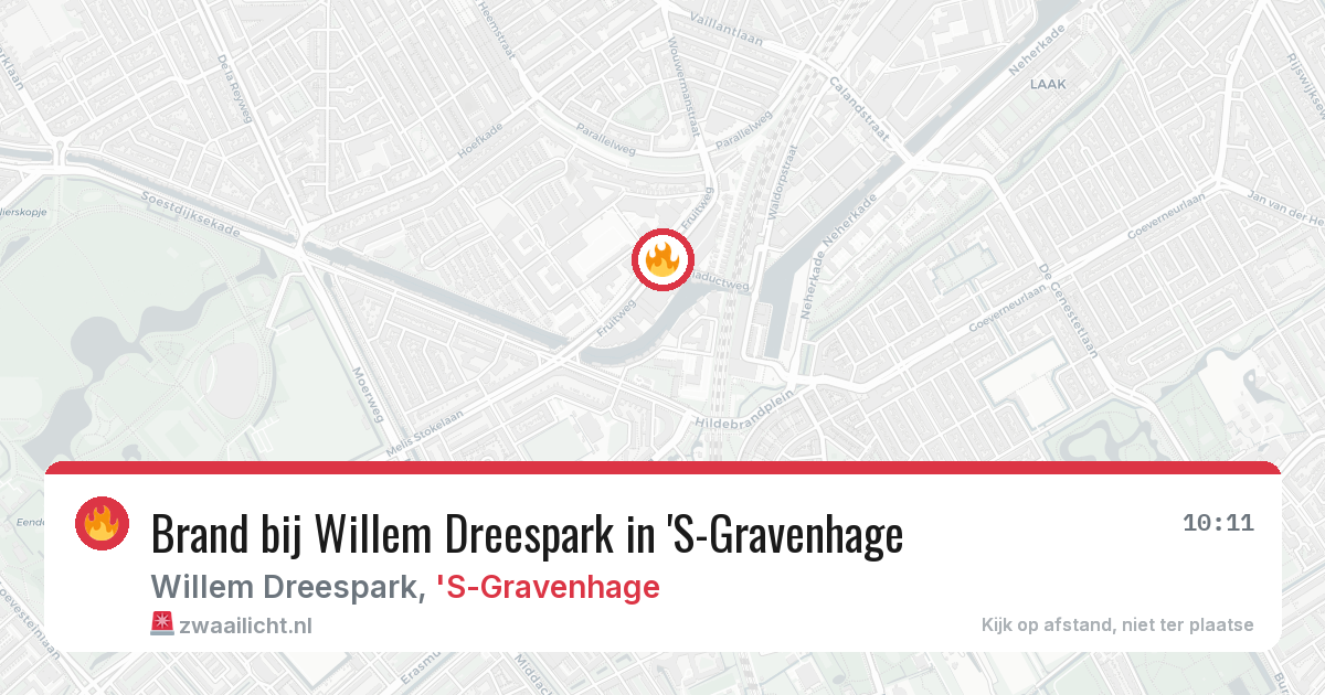 Brand bij Willem Dreespark in 'S-Gravenhage — 4 aug 2026