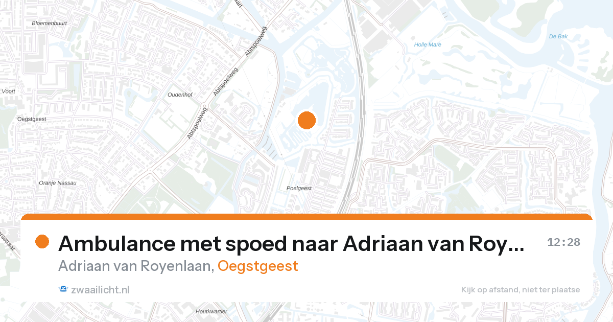 Ambulance met spoed naar Adriaan van Royenlaan in Oegstgeest — 8 mei 2026