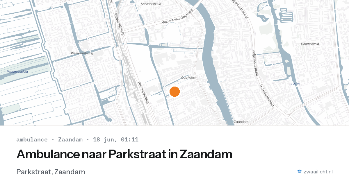Ambulance naar Parkstraat in Zaandam — 17 jun 2026