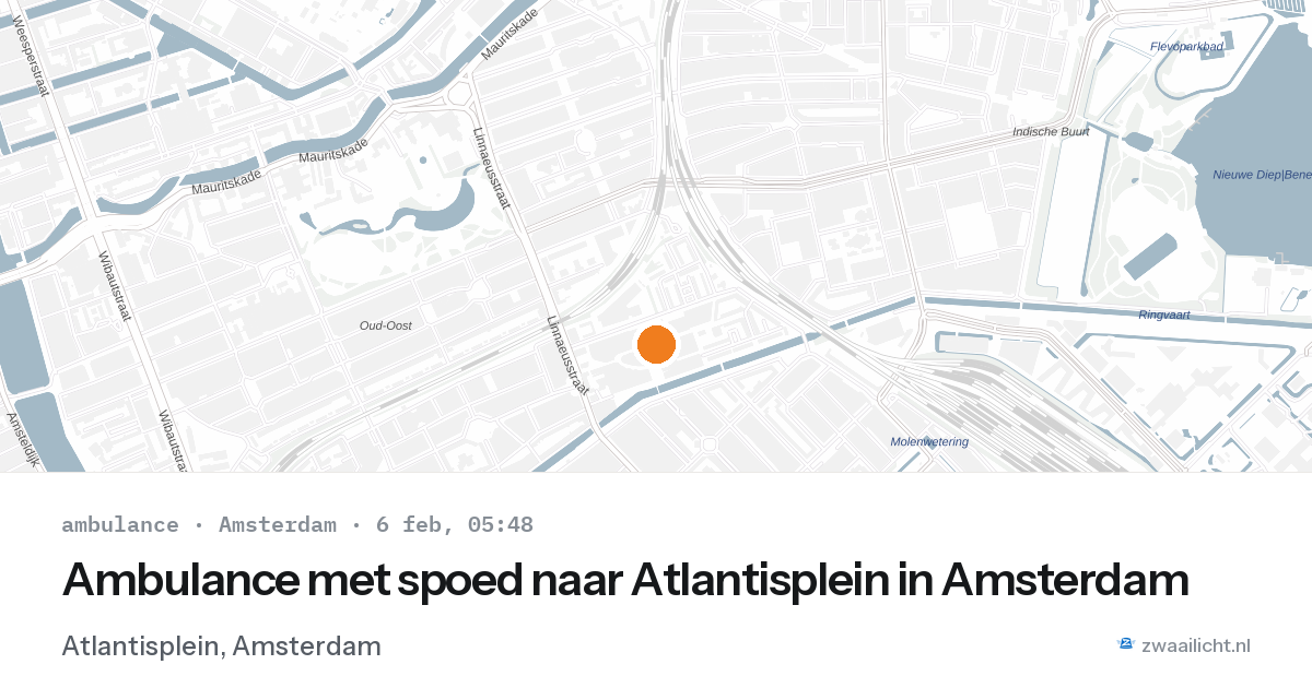 Ambulance met spoed naar Atlantisplein in Amsterdam — 6 feb 2026
