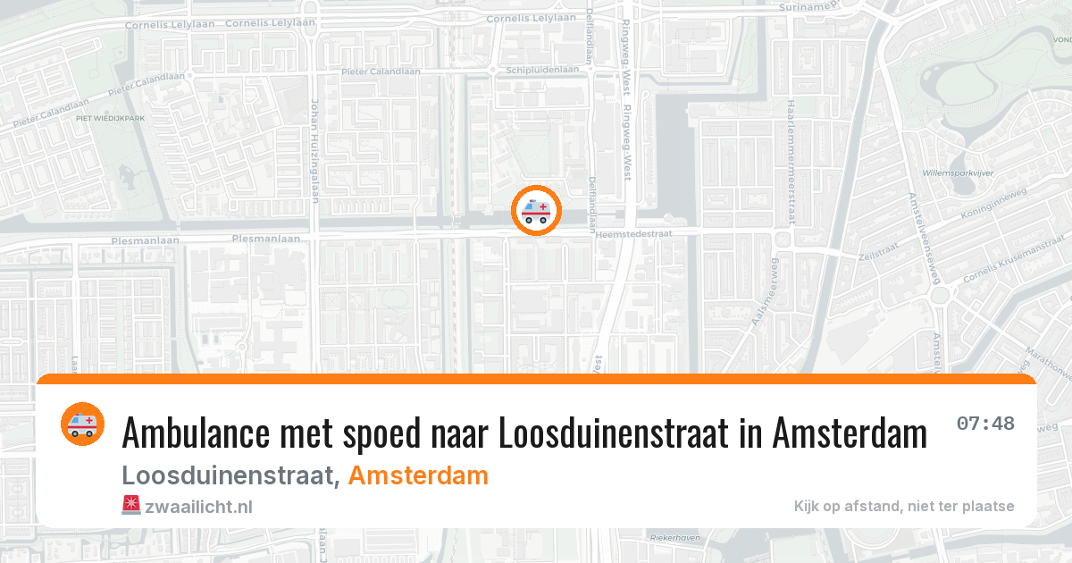 Ambulance met spoed naar Loosduinenstraat in Amsterdam — 18 jul 2026