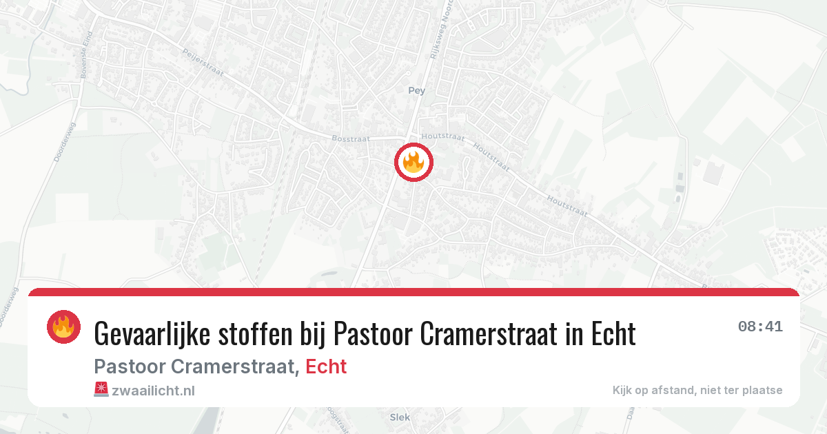 Gevaarlijke stoffen bij Pastoor Cramerstraat in Echt — 2 jun 2026