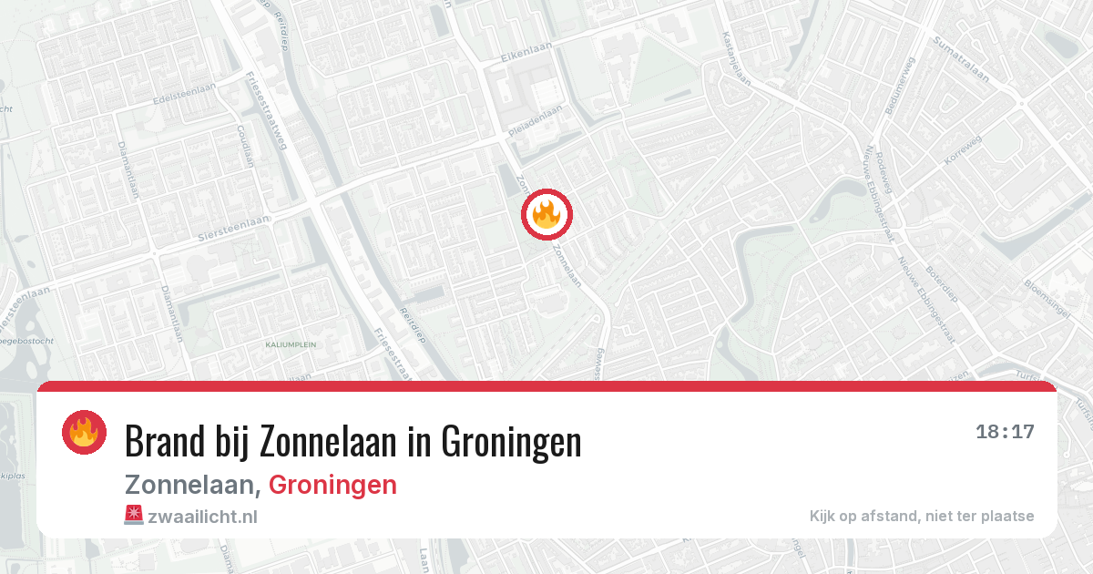 Brand bij Zonnelaan in Groningen — 21 jun 2026