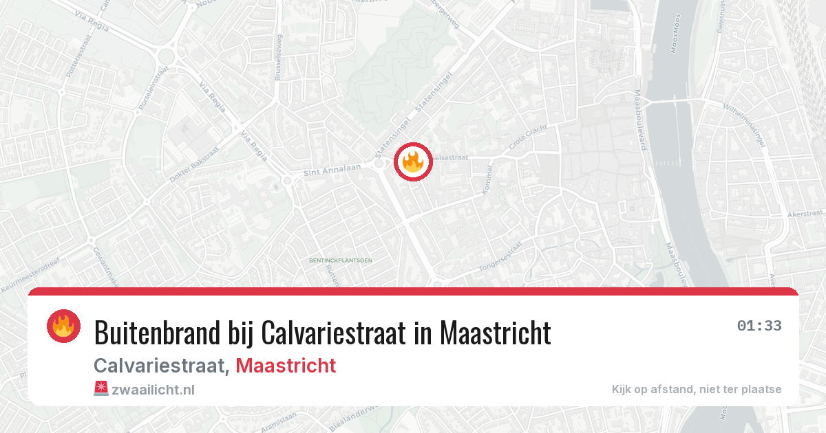 Buitenbrand bij Calvariestraat in Maastricht — 3 jun 2026