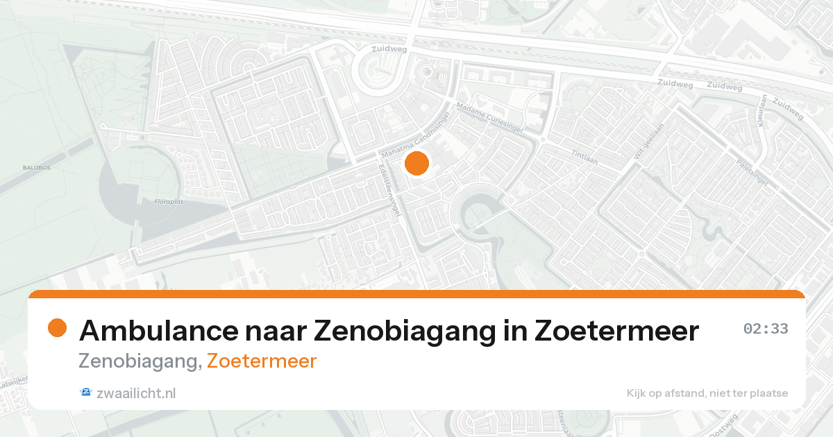 Ambulance naar Zenobiagang in Zoetermeer — 20 aug 2026